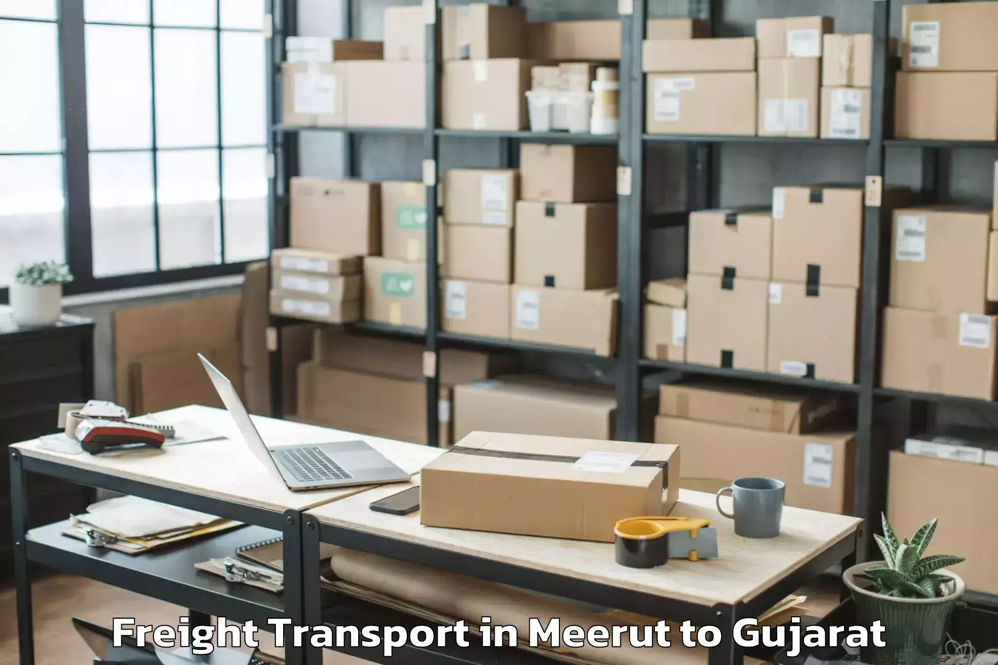 Affordable Meerut to Manavadar Freight Transport